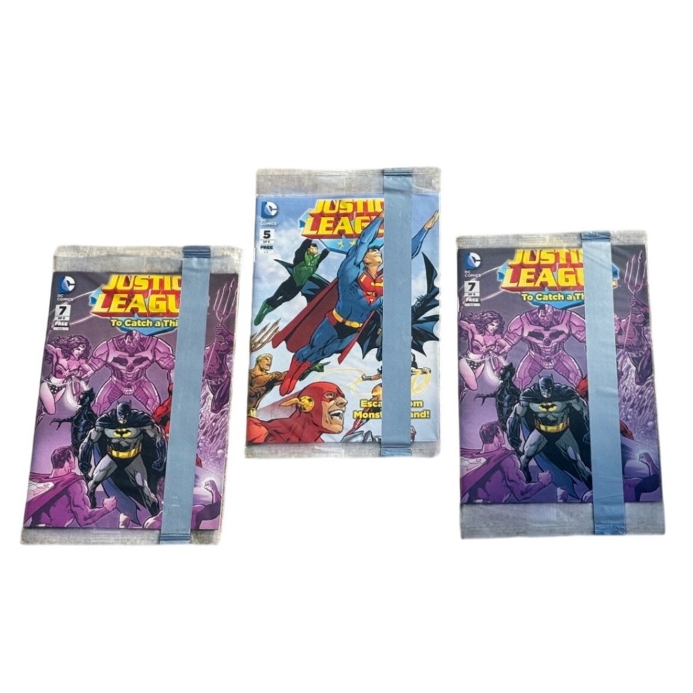 DC Comics Justice League Promo Issue 5 & 7 Lot of‎ 3 Kids Superhero Comics Multi